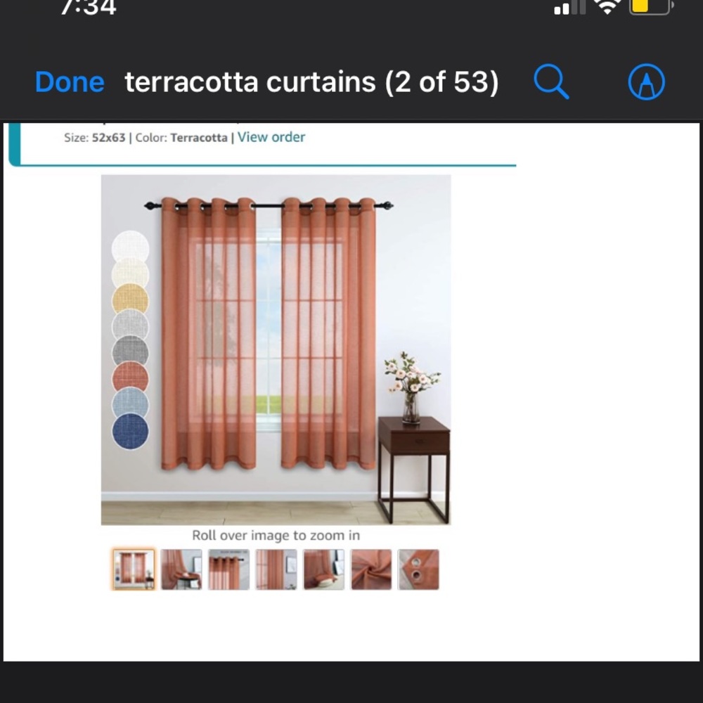 Terracotta sheer curtains (set of 2)